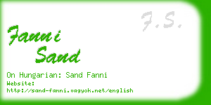 fanni sand business card